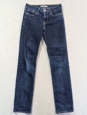 Levi's 314 Shaping Straight Leg Jeans Women's 26 X 32 Dark Wash Blue